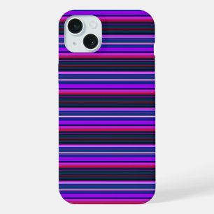 Coque iPhone 15 Plus Jolies rayures roses violettes