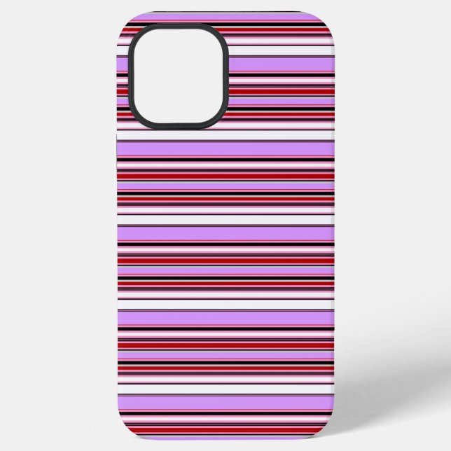 Coque iPhone Jolies rayures rouge violet (Verso)