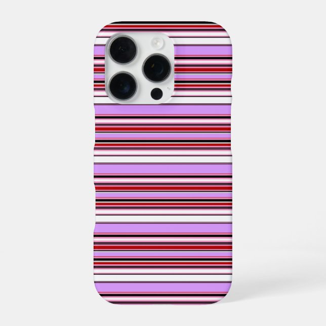 Coque iPhone Jolies rayures rouge violet (Verso)