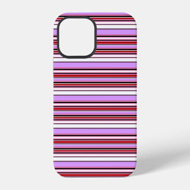 Coque iPhone Jolies rayures rouge violet (Verso)