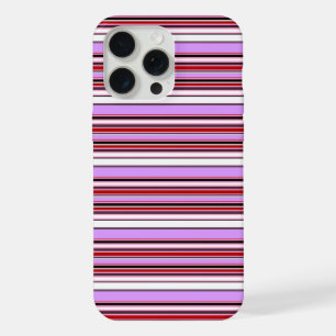 Coque iPhone 15 Pro Max Jolies rayures rouge violet