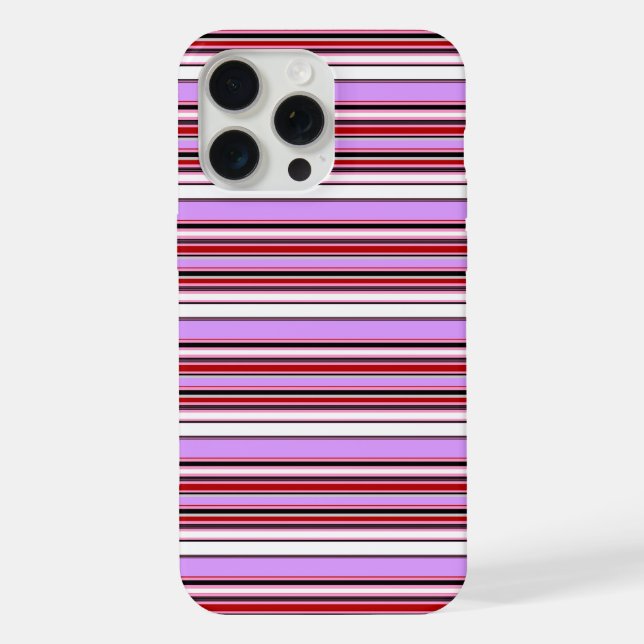 Coque iPhone Jolies rayures rouge violet (Verso)
