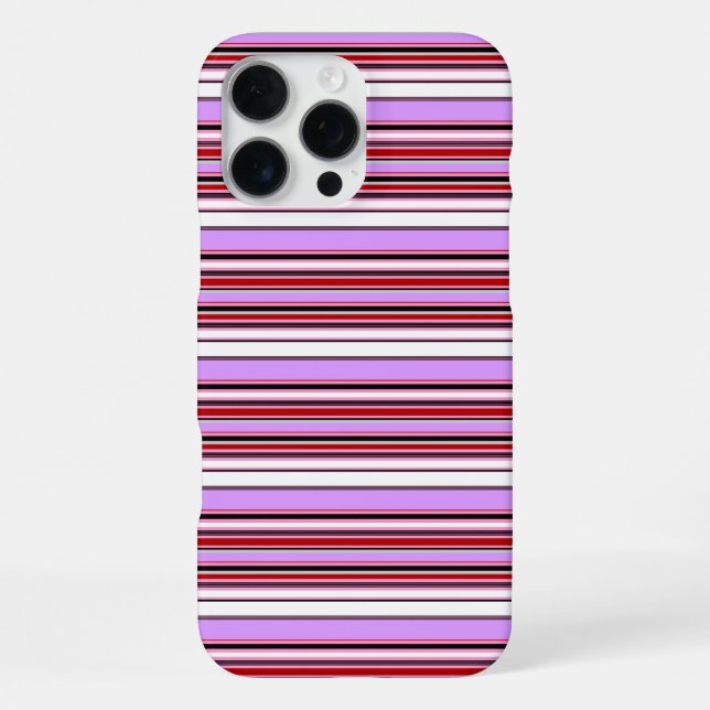 Coque iPhone Jolies rayures rouge violet (Verso)