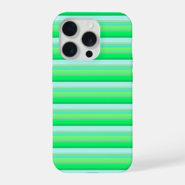 Coque iPhone Jolies rayures vert aqua (Verso)