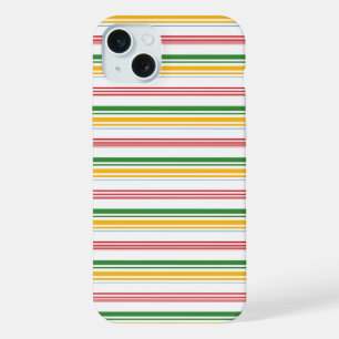 Coque iPhone 15 Plus Jolies rayures vert jaune