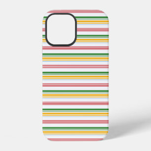 Coque iPhone 12 Jolies rayures vert jaune