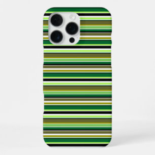 Coque iPhone 16 Pro Max Jolies rayures vertes blanches