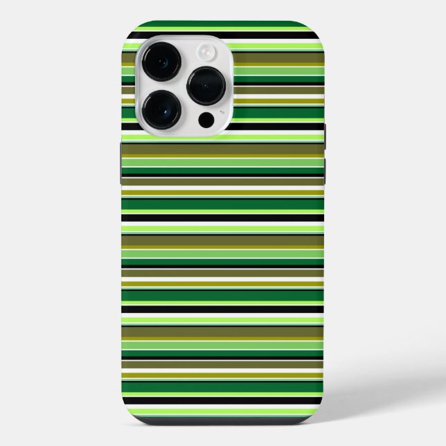Coque iPhone Jolies rayures vertes blanches (Verso)