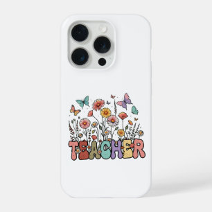 Coque iPhone 15 Pro Jolis 100 Jours Fleurs Papillons Enfants École