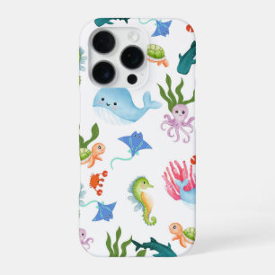 Coque iPhone 16 Pro Jolis amis sous-marins – Motif d'animaux océanique