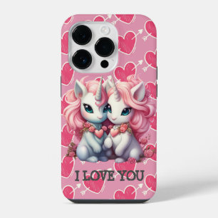 Coque Pour iPhone 14 Plus Jolis Bébés Licornes Couple pour Cadeau de la Sain