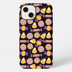 Etui iPhone 13 Jolis bonbons de maïs d'Halloween sucettes noir