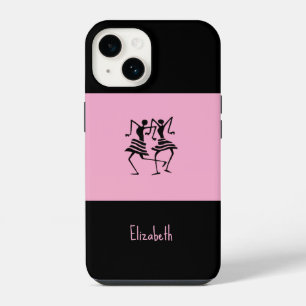 Coque Pour iPhone 14 Jolis danseurs géniaux et rayures audacieuses