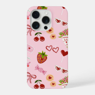 Coque iPhone 15 Pro Jolis friandises de la Saint-Valentin & motif frai