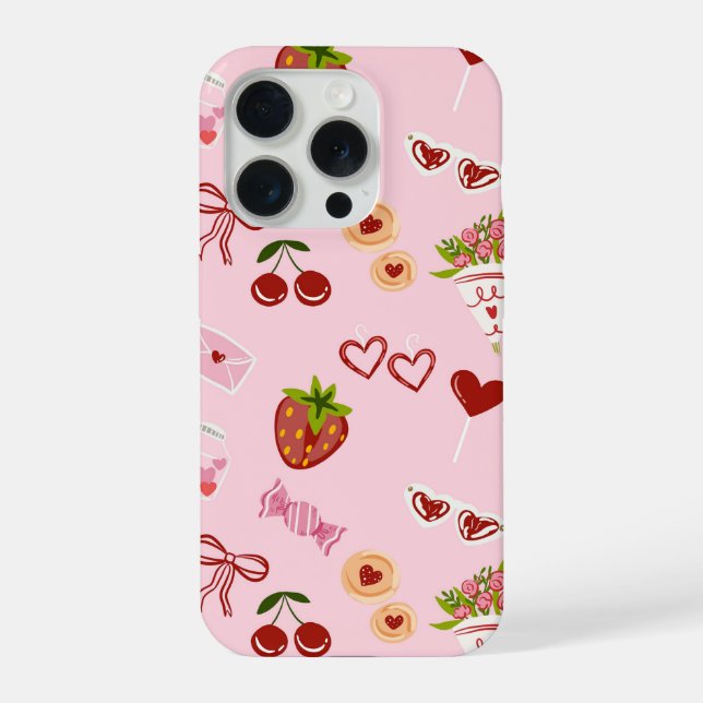 Coque iPhone Jolis friandises de la Saint-Valentin & motif frai (Verso)