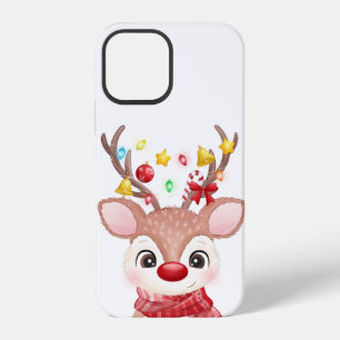 Coque iPhone 12 Jolis Renne de Noël Adorables