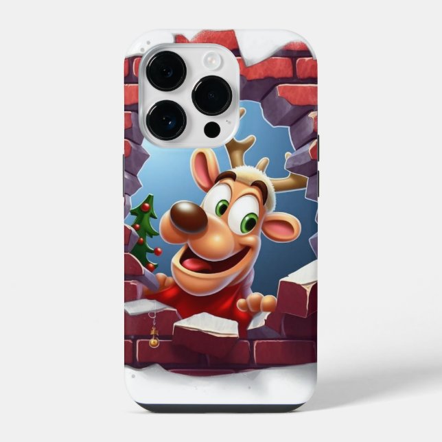 Coque iPhone Jolly Reindeer 3D (Verso)