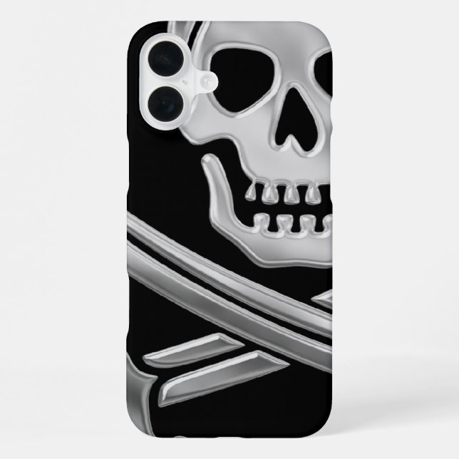 Coque iPhone Jolly roger argenté (Verso)