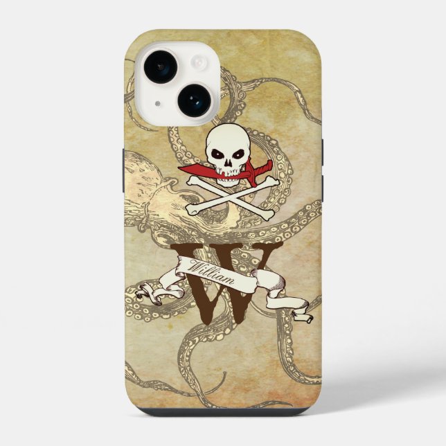 Coque iPhone Jolly roger Monogramme initial (Verso)