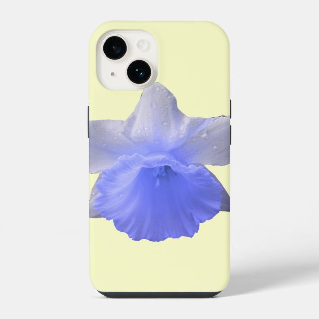 Coque iPhone Jonquille Bleue Ruisselante (Verso)