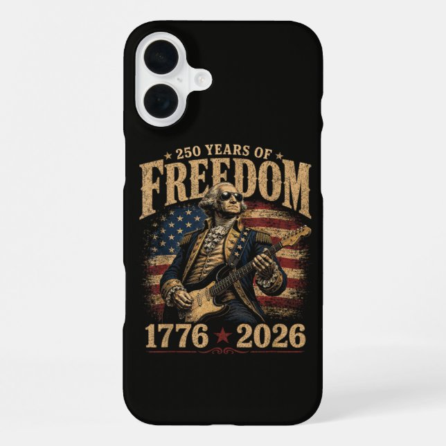 Coque iPhone Jouer de la guitare 250 ans 4 juillet (Verso)