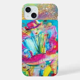 Coque iPhone 15 Plus JOUEUR D'ACCORDÉON DANS LA NUIT Aquarelle
