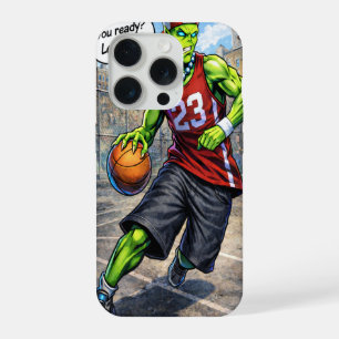 Coque iPhone 15 Pro Joueur de basket-ball Alien Urbain - Art de style 