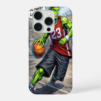 Coque iPhone 15 Pro Joueur de basket-ball Alien Urbain - Illustration 
