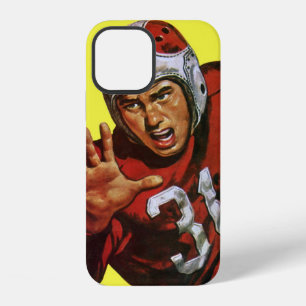 Coque iPhone 12 Joueur de football américain vintage arrière coura
