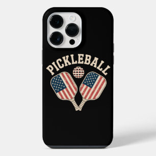 Coque Pour Pour iPhone 14 Pro Max Joueur de pickleball avec drapeau américain