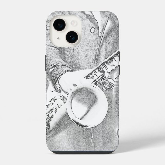 Coque iPhone joueur de saxophone (Verso)