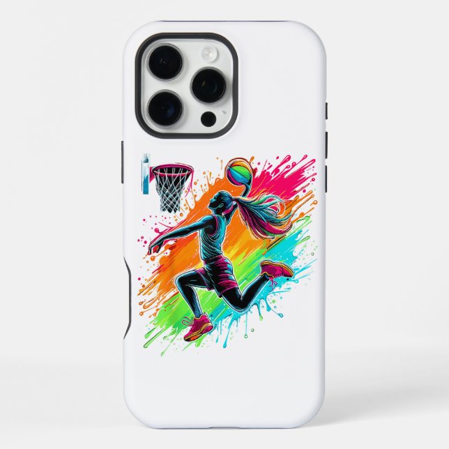Coque iPhone Joueuse de basketball Basketteuse (Verso)