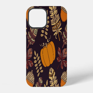 Coque iPhone 12 Jour d'Action de grâce coloré, motif d'automne.