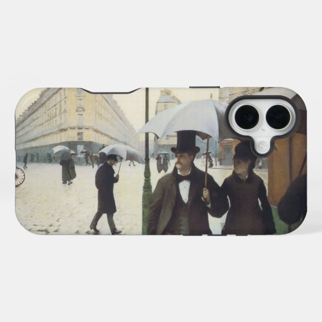 Coque iPhone Jour de la pluie dans Paris Street (Verso Horizontal)