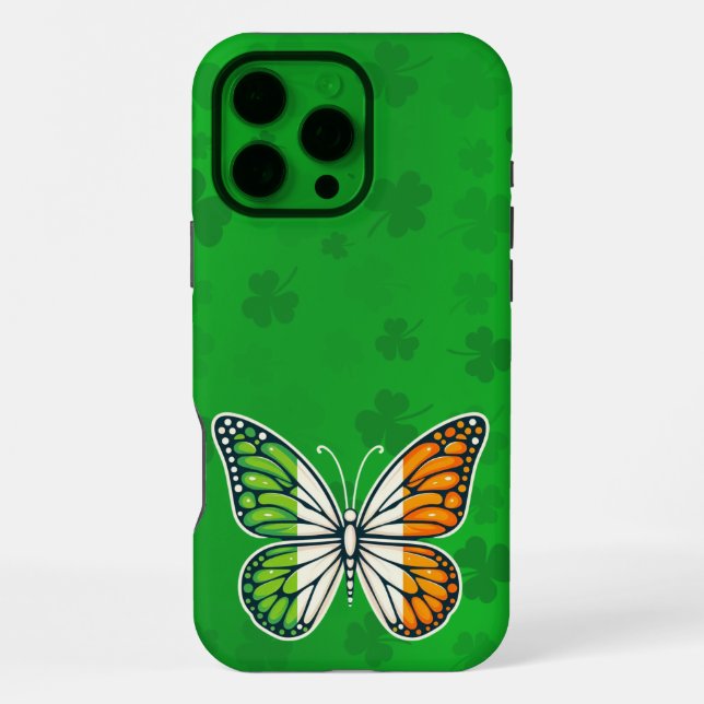 Coque iPhone Jour de la Saint-Patrick papillon irlandais (Verso)