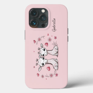 Etui iPhone 13 Pro Jour de la Saint-Valentin Cœur Amoureux de Girafe