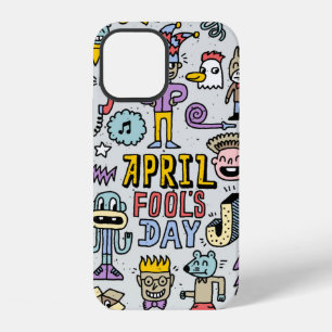 Coque iPhone 12 Jour des poissons d'avril doodle drôle coloré ense