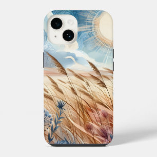 Coque Pour iPhone 14 Jour venteux rustique boho montagne prairie campag