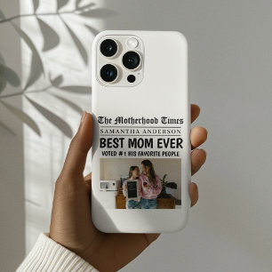 Coque iPhone 16 Pro Journal du meilleur maman avec nom et photo person
