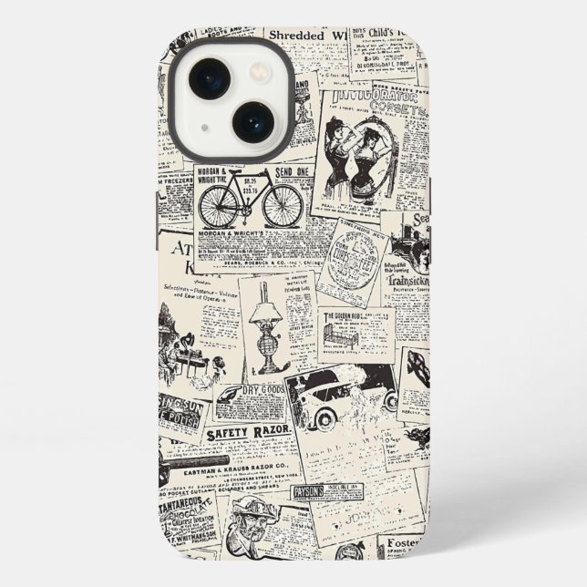 Coque iPhone Journal vintage (Verso)