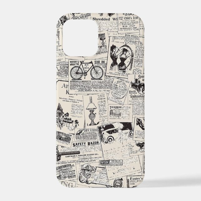 Coque iPhone Journal vintage (Verso)