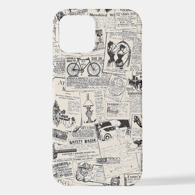Coque iPhone Journal vintage (Verso)