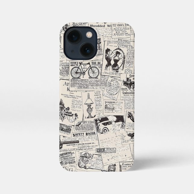 Coque iPhone Journal vintage (Verso)