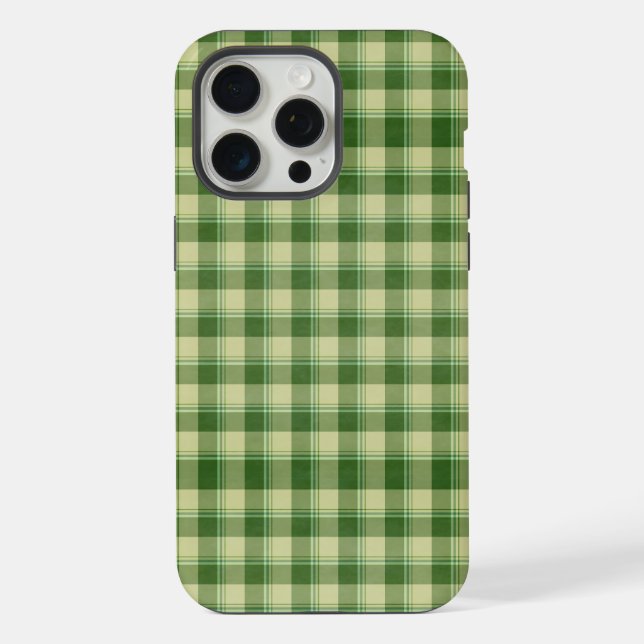 Coque iPhone Journée de la Saint Patrick à Plaid Vert (Verso)