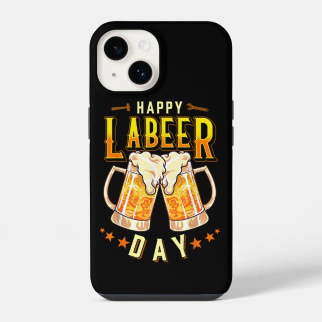 Coque iPhone Joyeuse fête du Labeer drôle Fête du Travail (Verso)