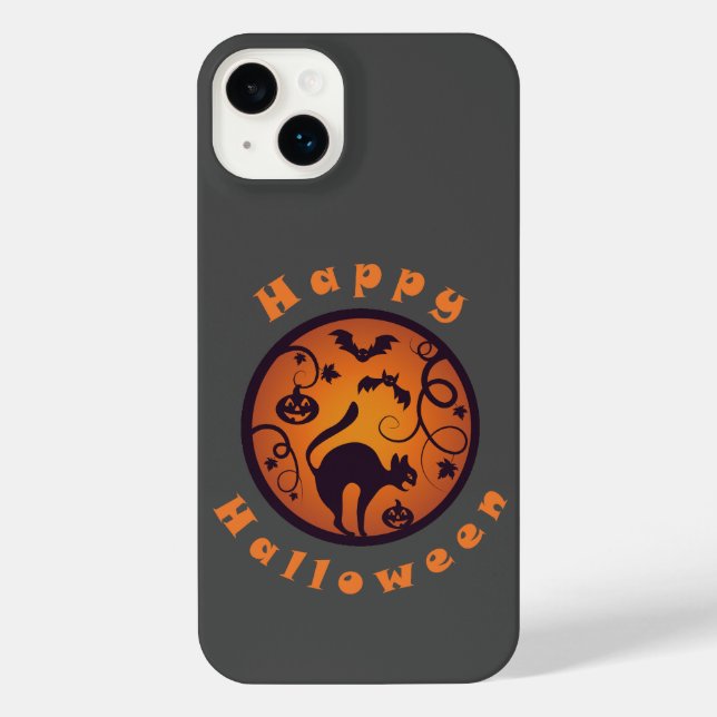Coque iPhone Joyeuse lanterne d'Halloween araignées et chauves- (Verso)