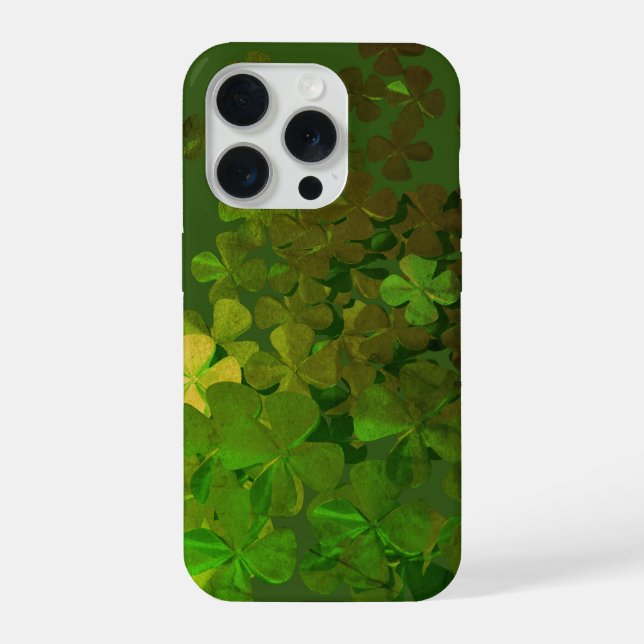 Coque iPhone Joyeuse St.Patrick's Day, trèfles irlandais (Verso)