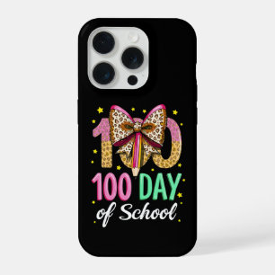 Coque iPhone 15 Pro Joyeux 100 Jours d'École Enseignants Joli Nœud Ros