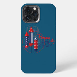 Etui iPhone 13 Pro Max Joyeux 4 juillet Hommes Femmes Feux d'artifice Exp