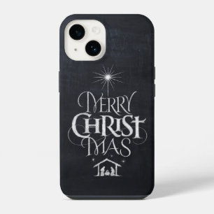 Coque Pour iPhone 14 Joyeux CHRISTmas Calligraphie de tableau de bord r
